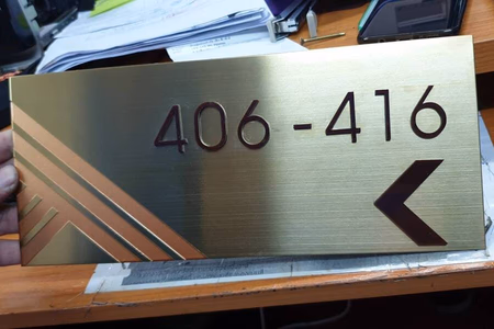 ผลงานป้ายสแตนเลสกัดกรด