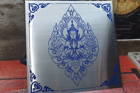 ผลงานป้ายสแตนเลสกัดกรด